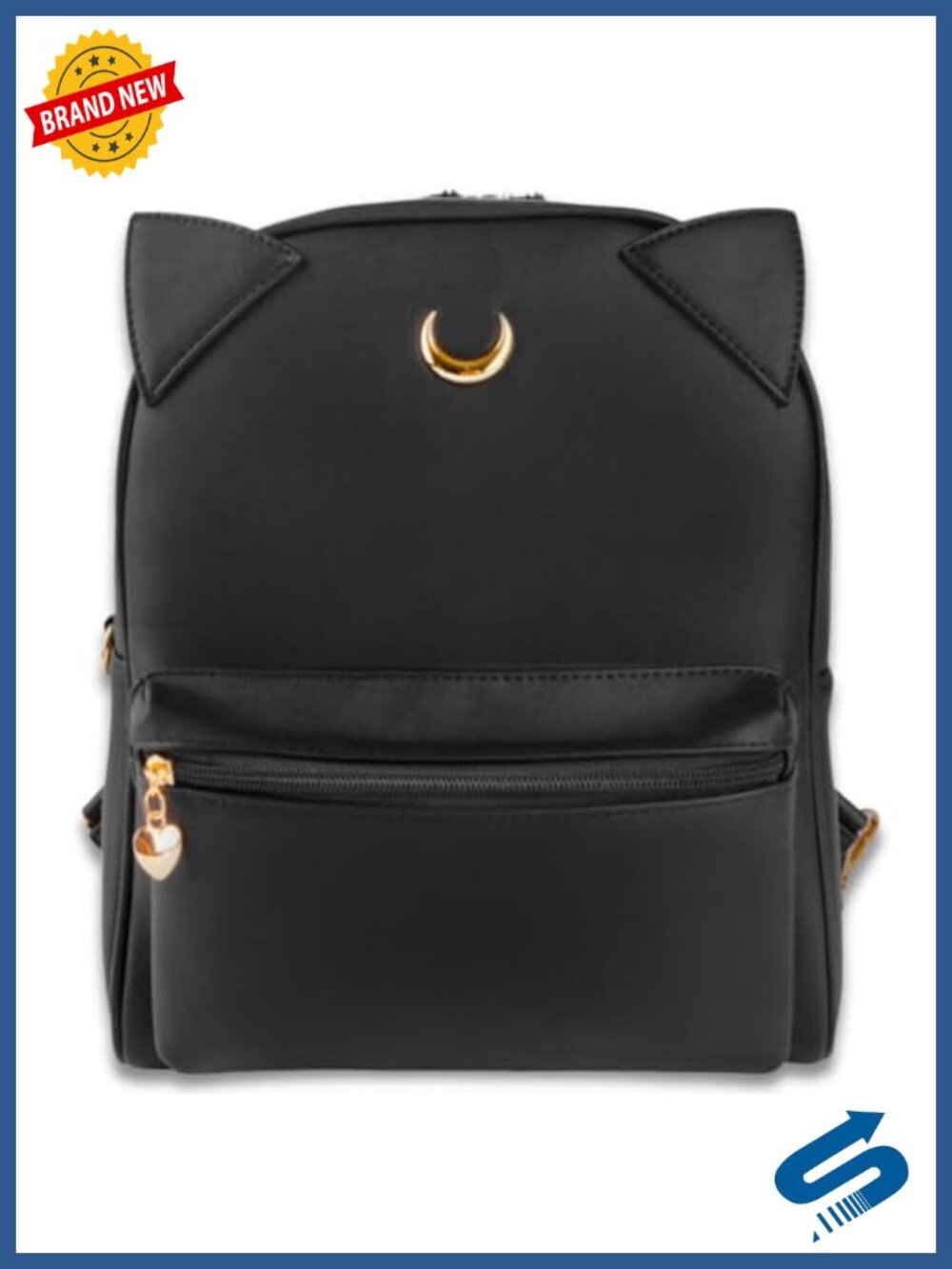 Kawaii Cat Ear Backpack Faux Leather Women Anime Book Bag Adjustable Strap
